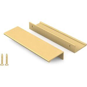 (30) Matte Gold Finger Pulls Edge Cabinet Handle Drawer Hardware 5-1/16" center